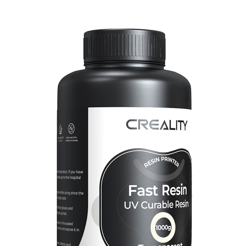 Resina para Impressora 3D Creality Padrão LCD, Cura UV Resina Rápida, Alta Precisão 1Kg Transparente Creality