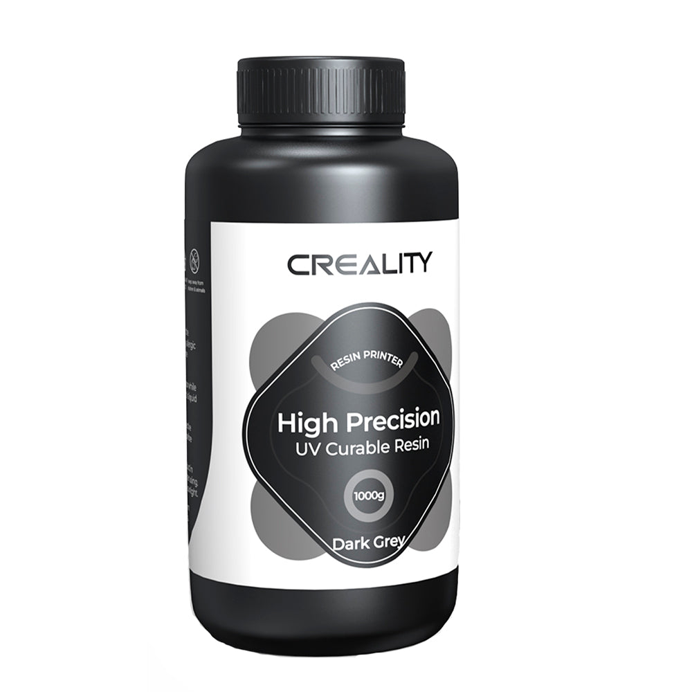 Resina p/Impressora 3D Creality Padrão LCD 8K, Cura UV Resina Rápida, Alta Precisão 1 Kg Cinza Escuro