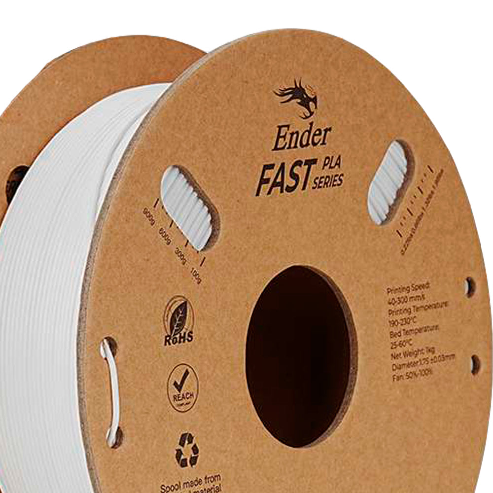 Kit 02 Filamentos PLA para Impressora 3D Creality Ender Fast PLA 1 Kg/Rolo 1.75 mm Branco Creality