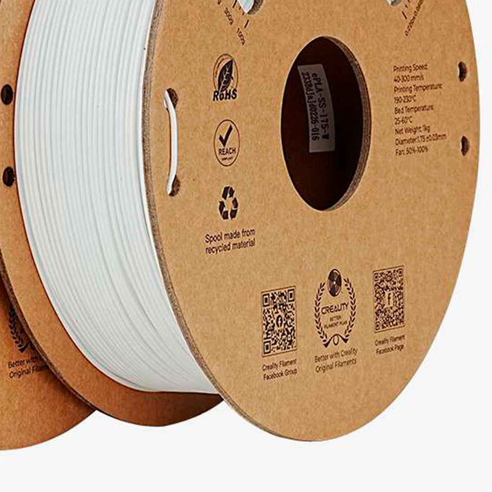 Kit 02 Filamentos PLA para Impressora 3D Creality Ender Fast PLA 1 Kg/Rolo 1.75 mm Branco/Preto