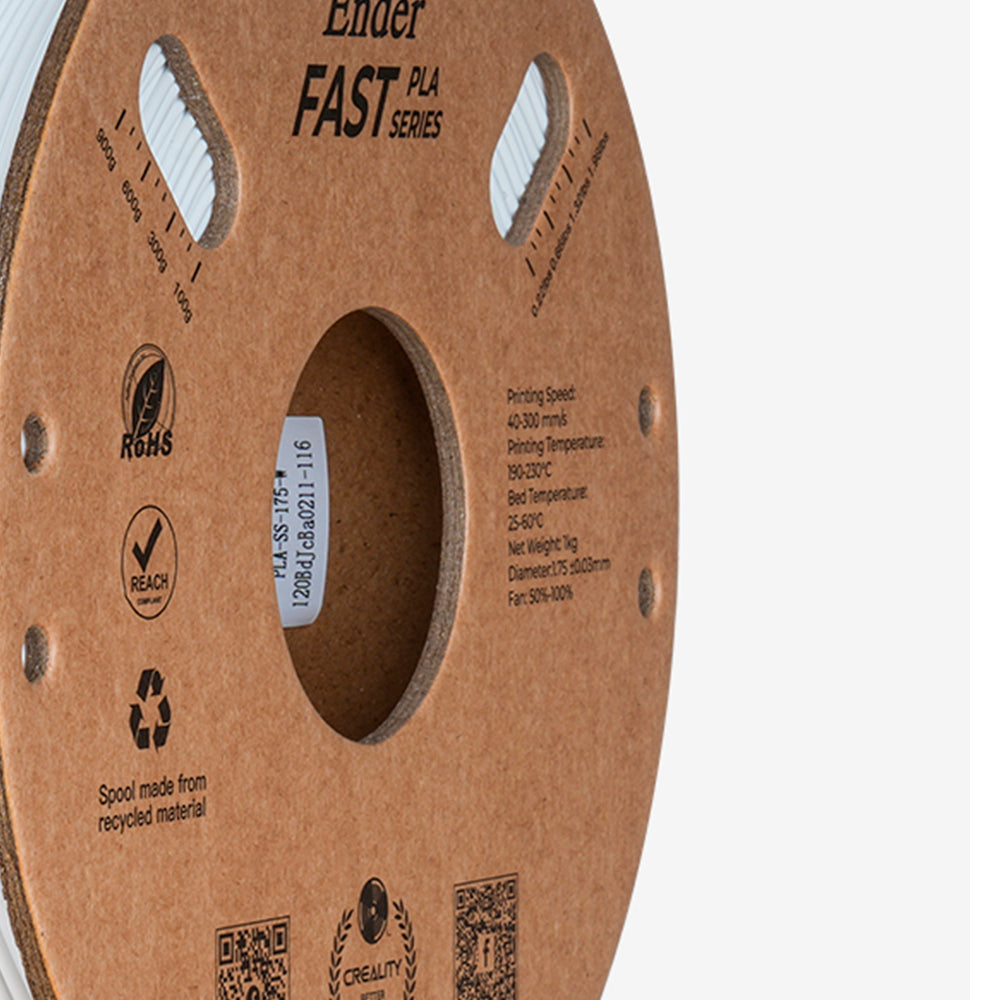 Filamento PLA para Impressora 3D Creality Ender Fast PLA 1 Kg/Rolo 1.75 mm Branco Creality