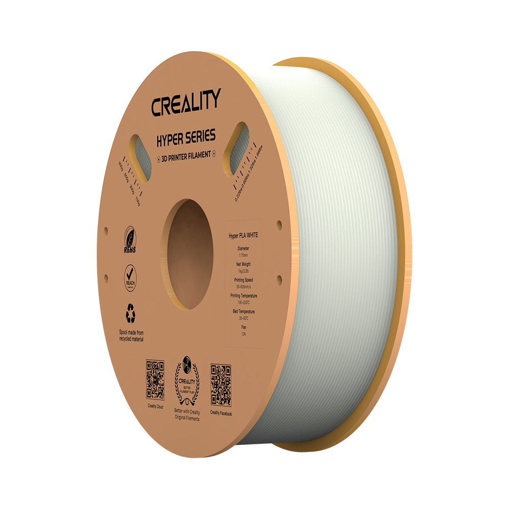 Filamento PLA para Impressora 3D Creality Hyper Fast PLA 1 Kg/Rolo 1.75 mm Branco