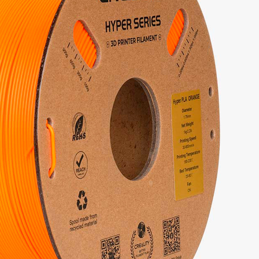 Filamento PLA para Impressora 3D Creality Hyper Fast PLA 1 Kg/Rolo 1.75 mm Laranja Creality