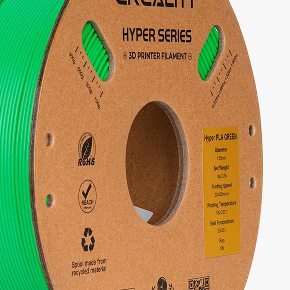 Filamento PLA para Impressora 3D Creality Hyper Fast PLA 1 Kg/Rolo 1.75 mm Verde Creality