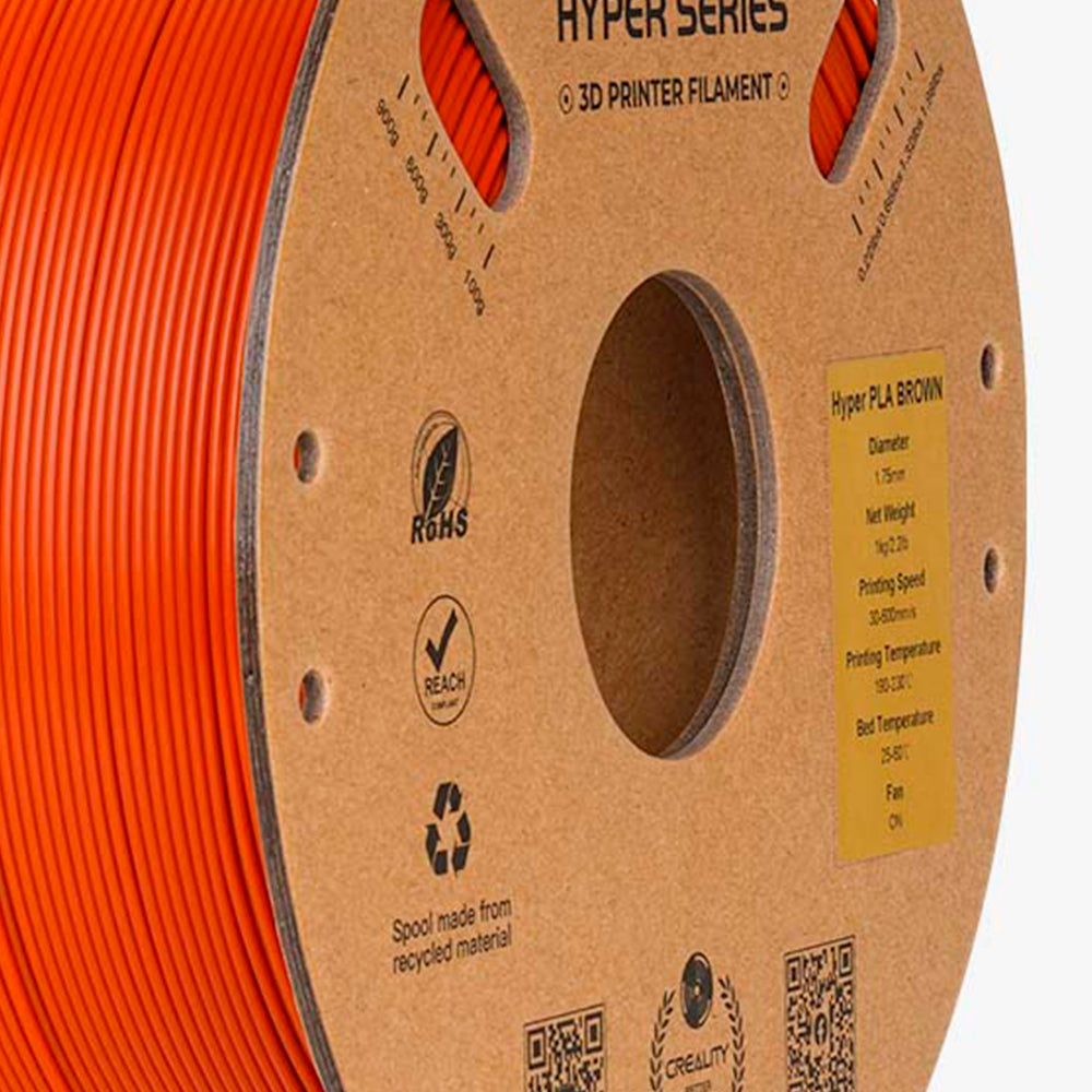 Filamento PLA para Impressora 3D Creality Hyper Fast PLA 1 Kg/Rolo 1.75 mm Marrom Creality