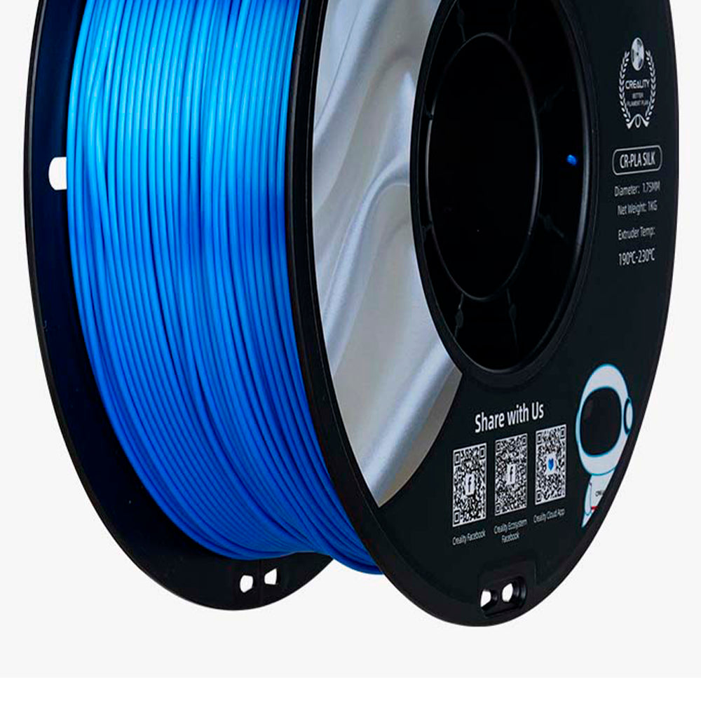 Filamento CR-Seda para Impressora 3D Creality CR-Silk 1 Kg/Rolo 1.75 mm Azul