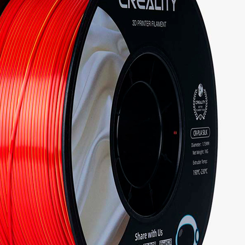 Filamento CR-Seda para Impressora 3D Creality CR-Silk 1 Kg/Rolo 1.75 mm Vermelho Dourado Creality