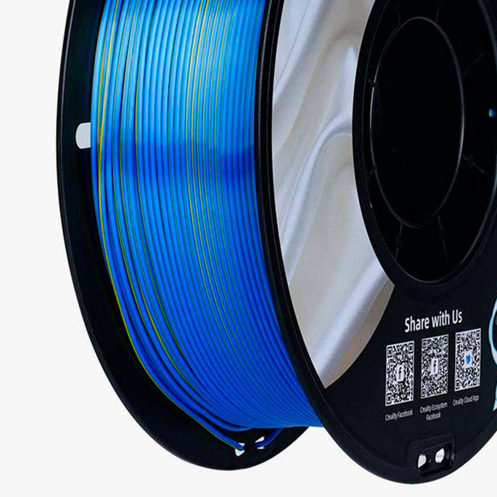 Filamento CR-Seda para Impressora 3D Creality CR-Silk 1 Kg/Rolo 1.75 mm Amarelo-Azul