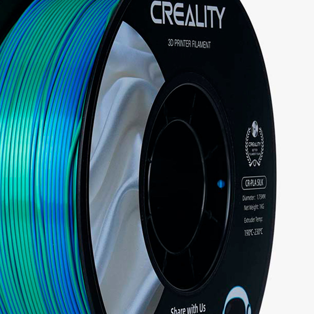 Filamento CR-Seda para Impressora 3D Creality CR-Silk 1 Kg/Rolo 1.75 mm Azul-Esverdeado Creality