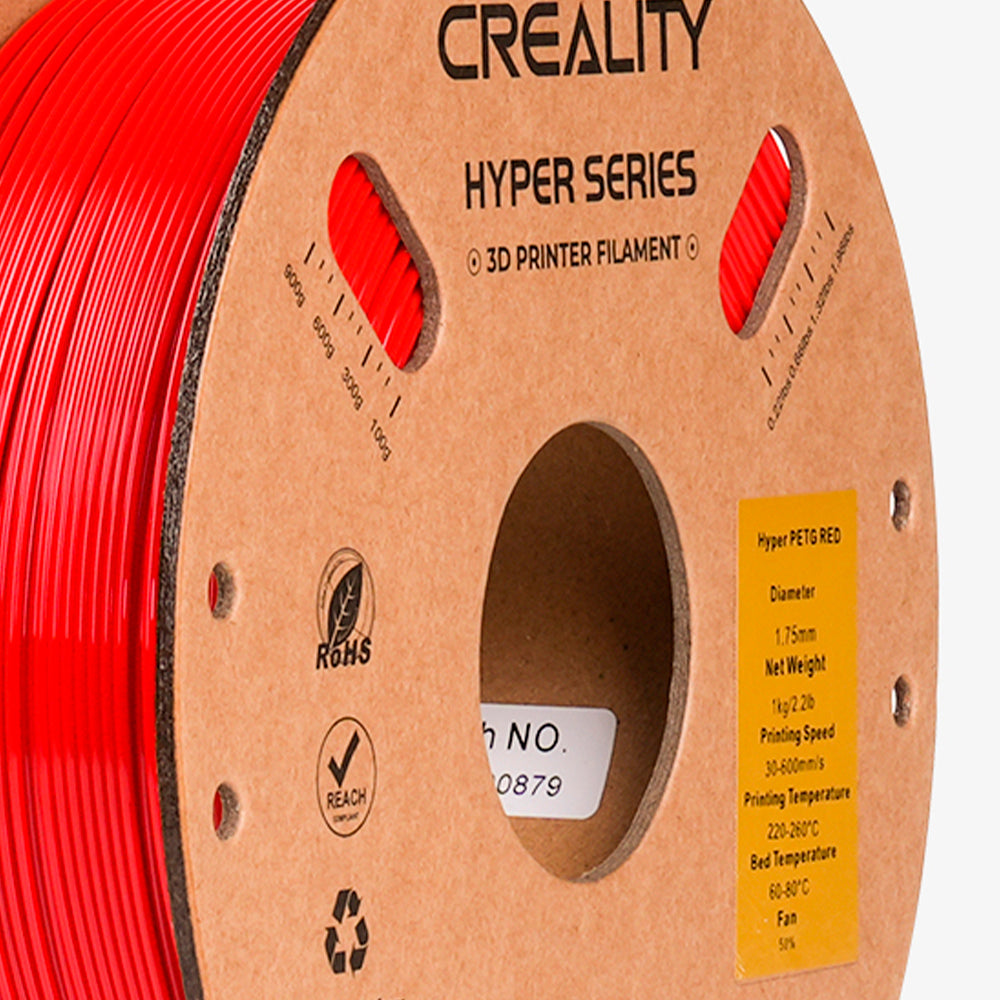 Filamento PETG para Impressora 3D Creality Hyper PETG 1 Kg/Rolo 1.75 mm Vermelho Creality