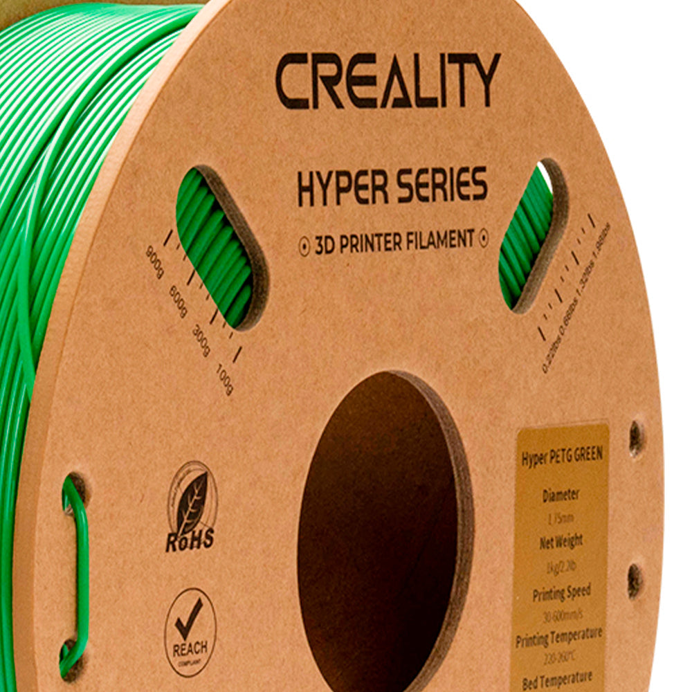 Filamento PETG para Impressora 3D Creality Hyper PETG 1 Kg/Rolo 1.75 mm Verde Creality