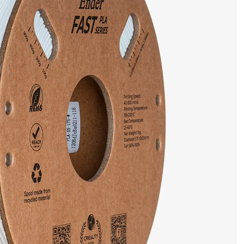 Filamento PLA para Impressora 3D Creality Ender Fast PLA 1 Kg/Rolo 1.75 mm Branco Creality