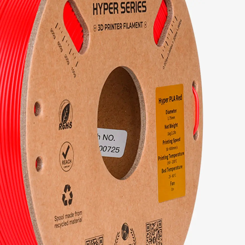 Filamento PLA para Impressora 3D Creality Hyper Fast PLA 1 Kg/Rolo 1.75 mm Vermelho Creality