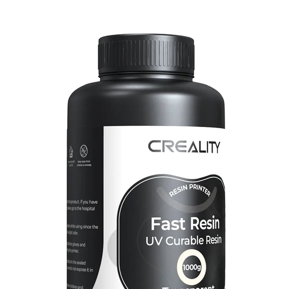 Resina para Impressora 3D Creality Padrão LCD, Cura UV Resina Rápida, Alta Precisão 1Kg Transparente Creality