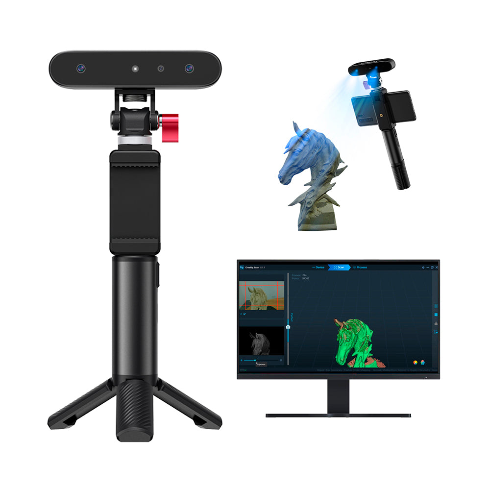 Scanner 3D Portátil Creality CR-Scan Ferret p/Impressão 3D Câmera Colorida com Precisão de 0,1 mm