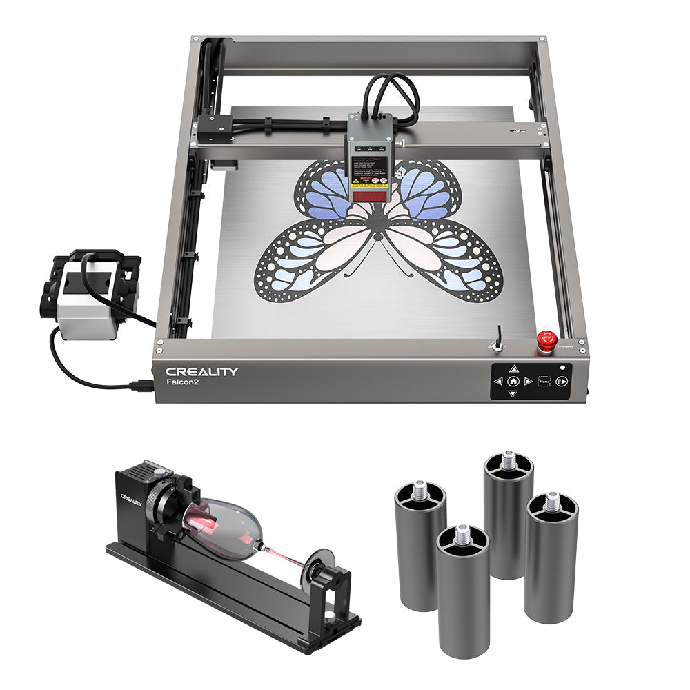 Máquina de Gravação a Laser Creality CR-Falcon2 22W + Kit Rotativo de Gravação Bivolt Creality