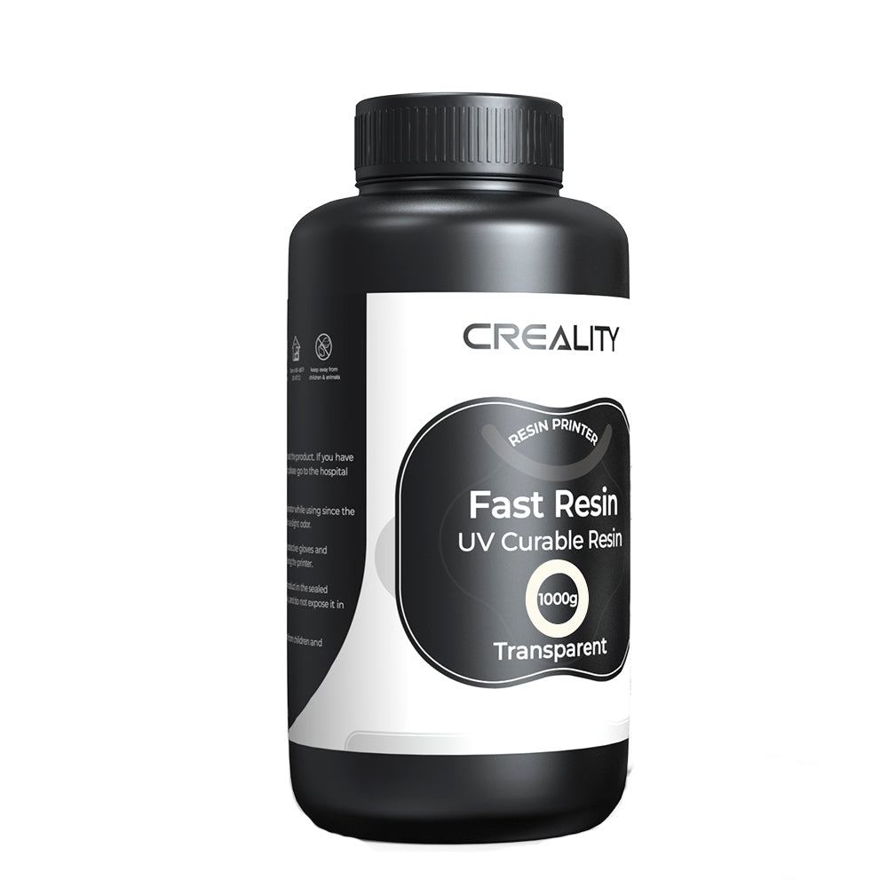 Resina para Impressora 3D Creality Padrão LCD, Cura UV Resina Rápida, Alta Precisão 1Kg Transparente Creality