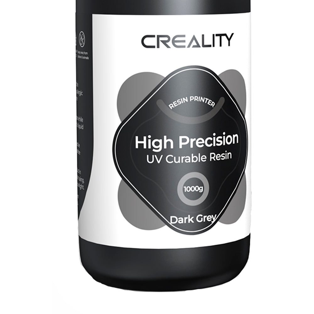 Resina p/Impressora 3D Creality Padrão LCD 8K, Cura UV Resina Rápida, Alta Precisão 1 Kg Cinza Escuro