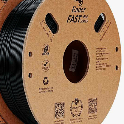 Kit 02 Filamentos PLA para Impressora 3D Creality Ender Fast PLA 1 Kg/Rolo 1.75 mm Preto