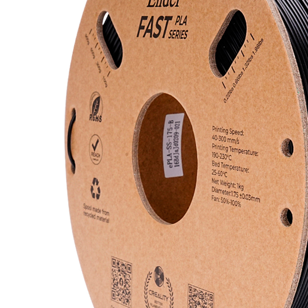 Filamento PLA para Impressora 3D Creality Ender Fast PLA 1 Kg/Rolo 1.75 mm Preto Creality