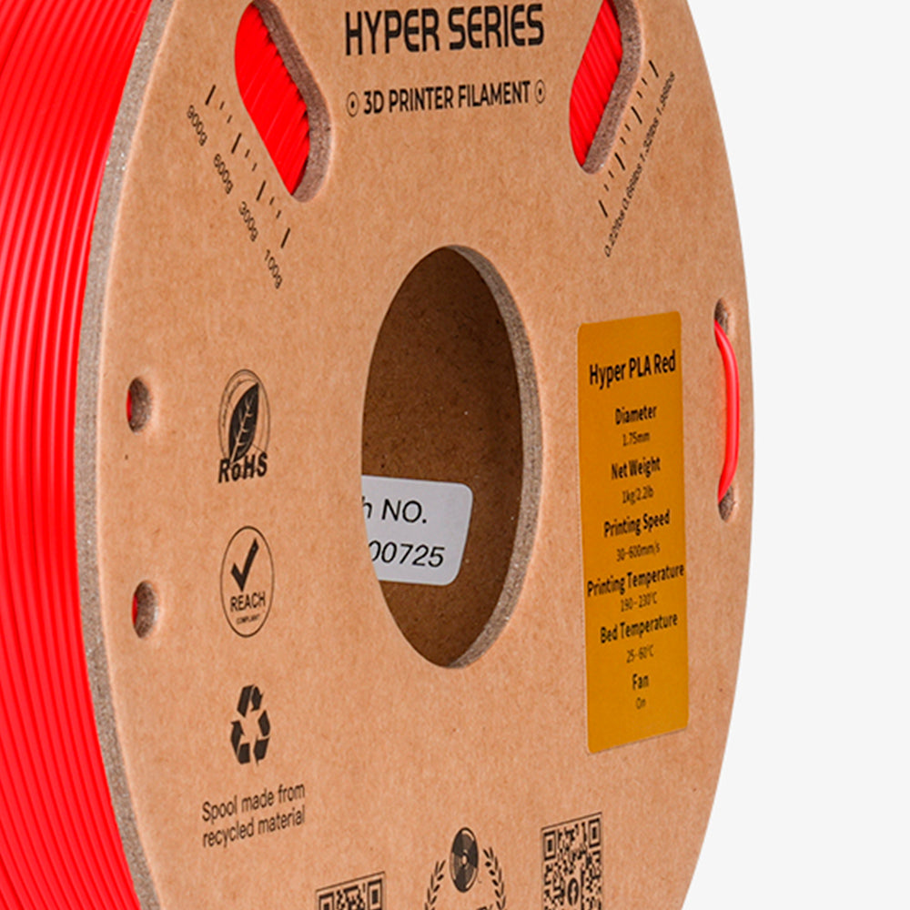 Filamento PLA para Impressora 3D Creality Hyper Fast PLA 1 Kg/Rolo 1.75 mm Vermelho Creality