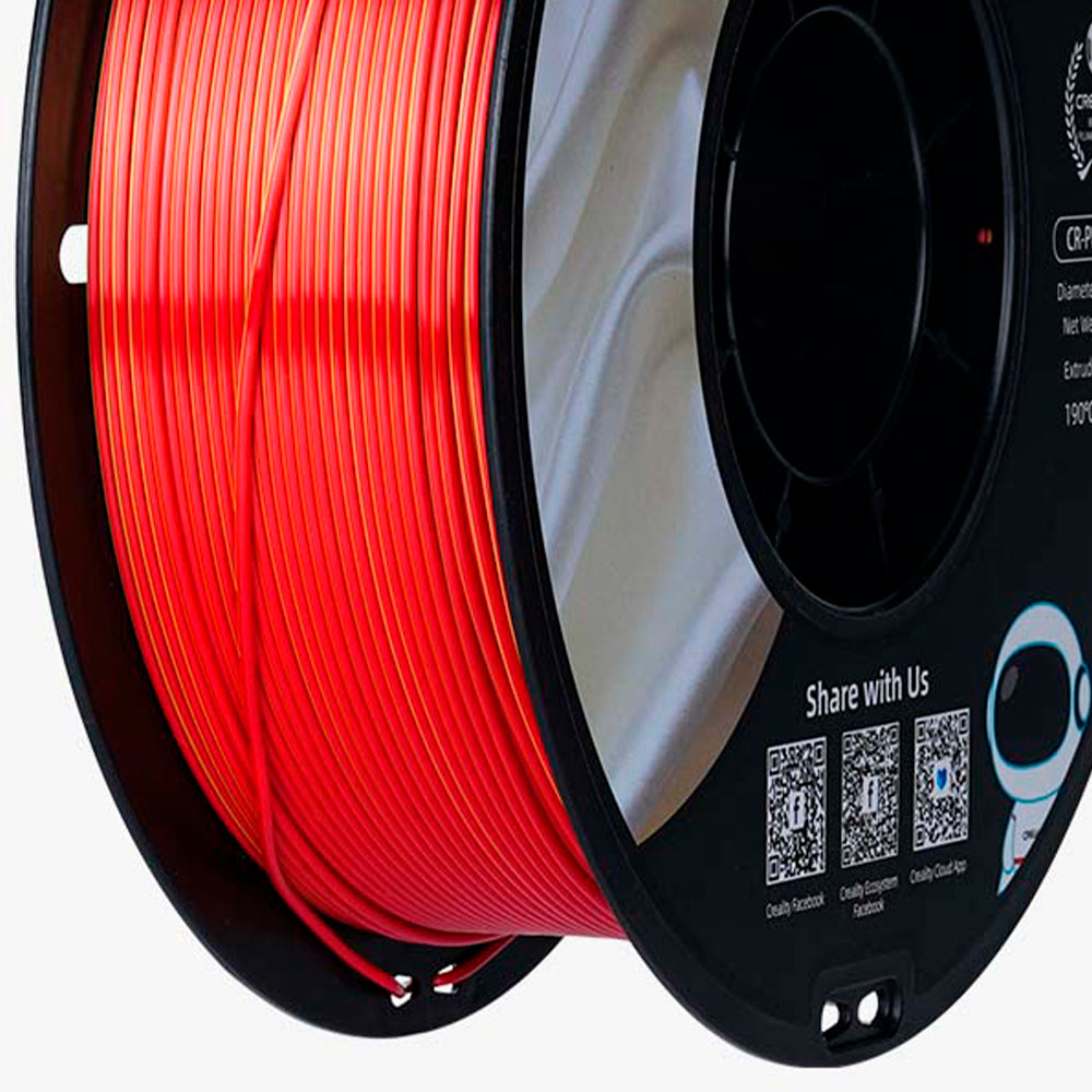 Filamento CR-Seda para Impressora 3D Creality CR-Silk 1 Kg/Rolo 1.75 mm Vermelho Dourado