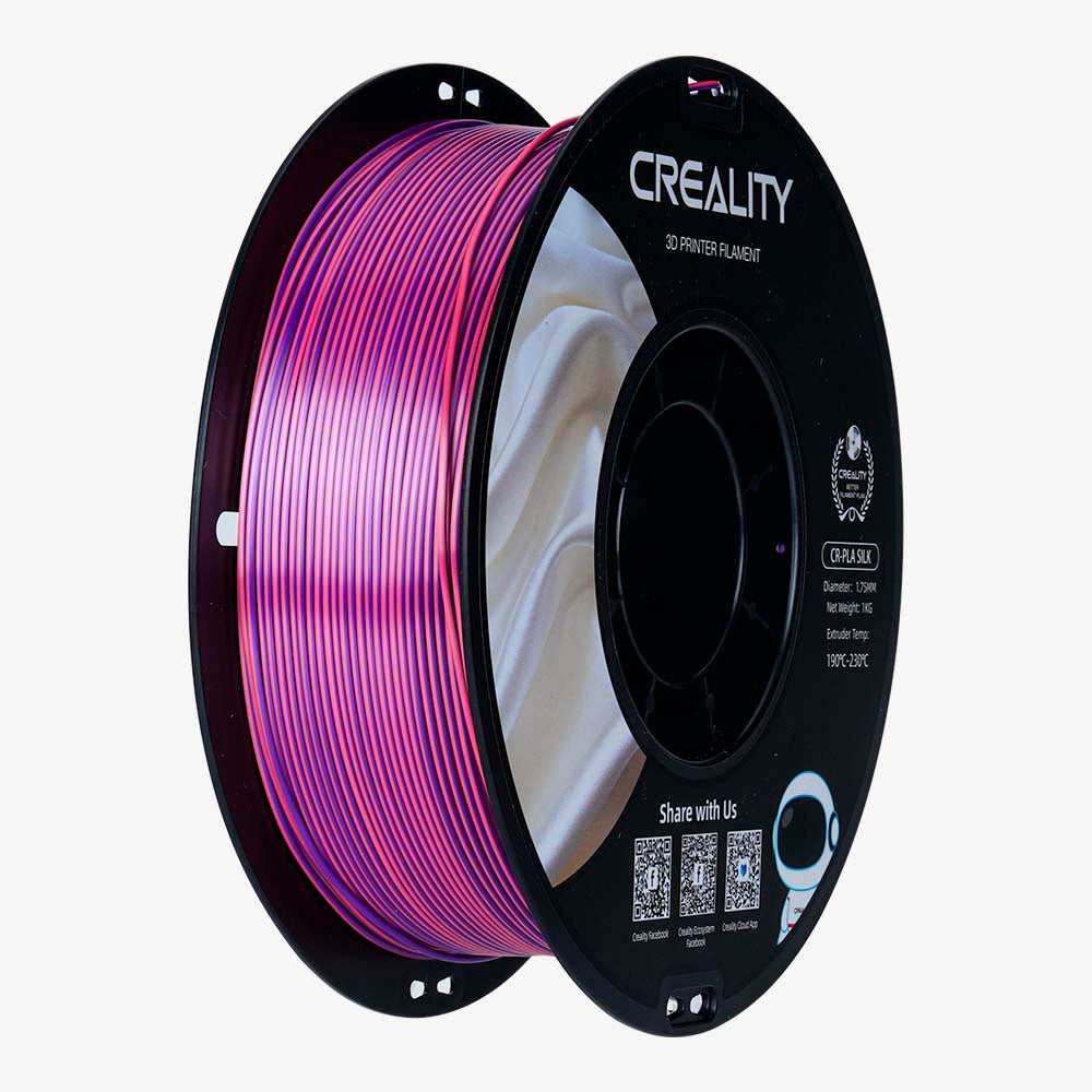 Filamento CR-Seda para Impressora 3D Creality CR-Silk 1 Kg/Rolo 1.75 mm Rosa Púrpura Creality