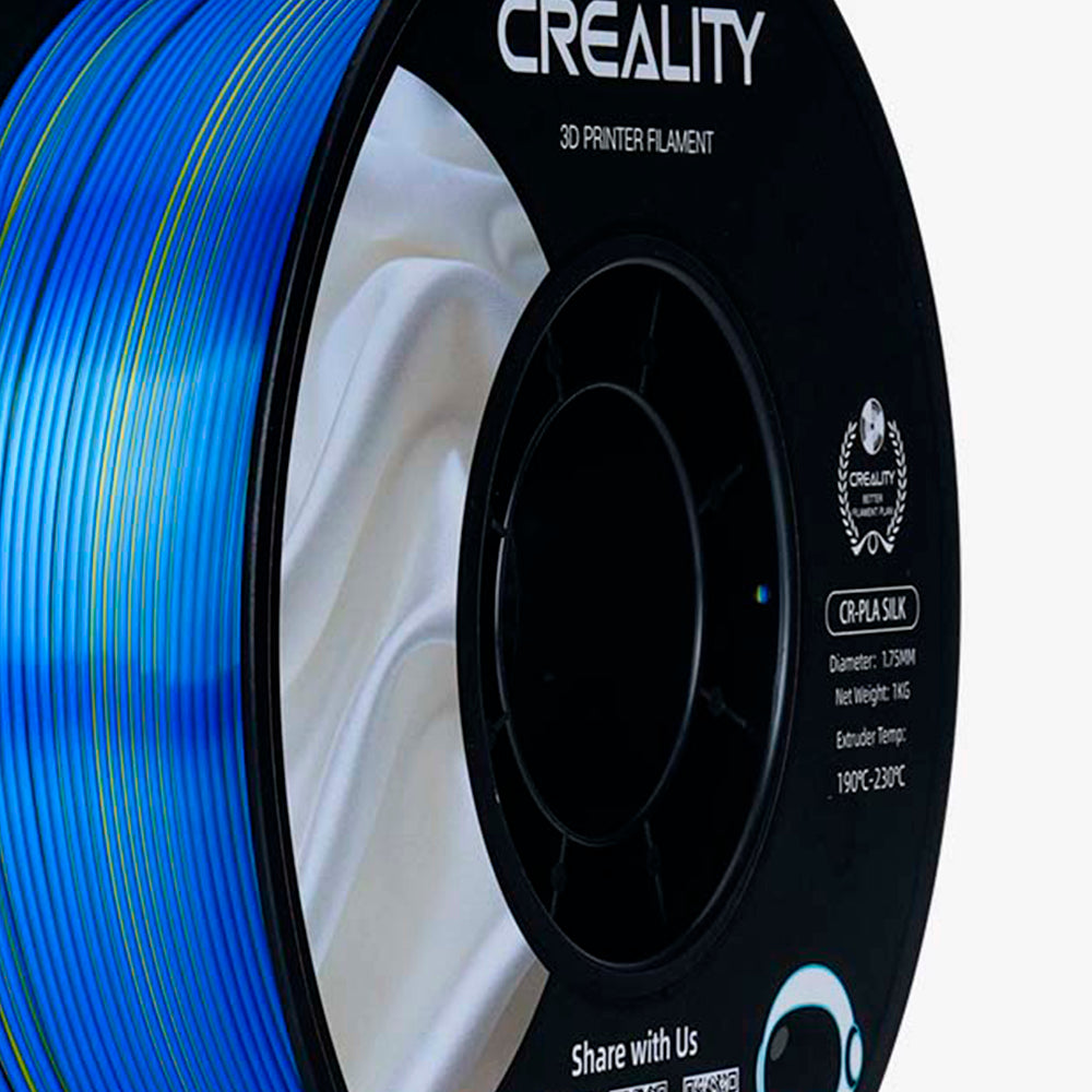 Filamento CR-Seda para Impressora 3D Creality CR-Silk 1 Kg/Rolo 1.75 mm Amarelo-Azul