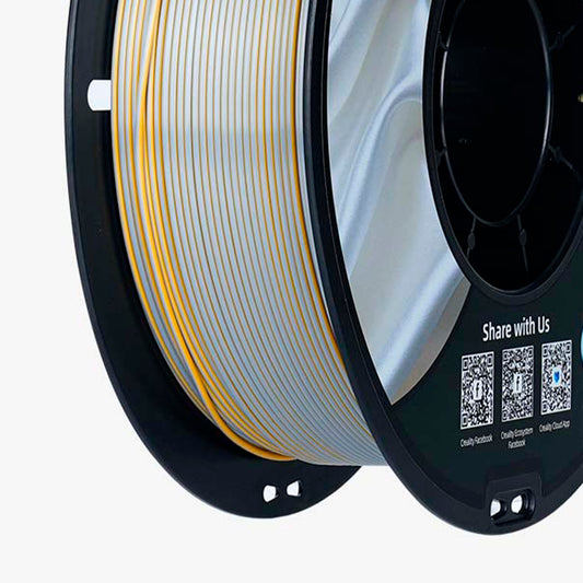 Filamento CR-Seda para Impressora 3D Creality CR-Silk 1 Kg/Rolo 1.75 mm Dourado-Prata