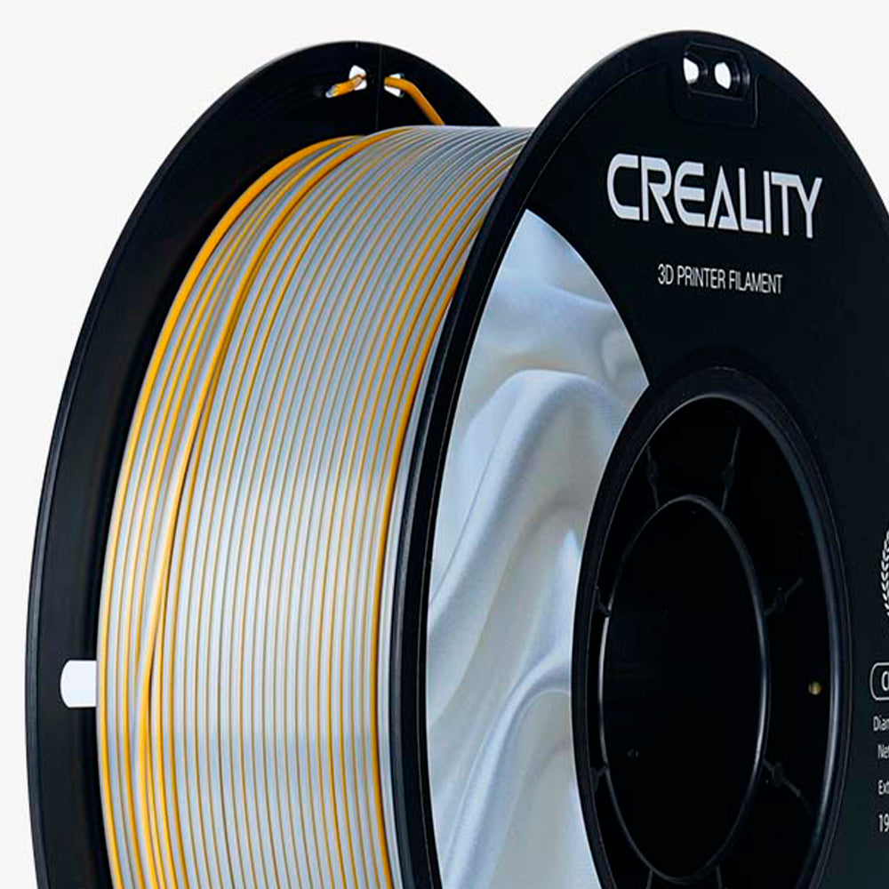 Filamento CR-Seda para Impressora 3D Creality CR-Silk 1 Kg/Rolo 1.75 mm Dourado-Prata Creality