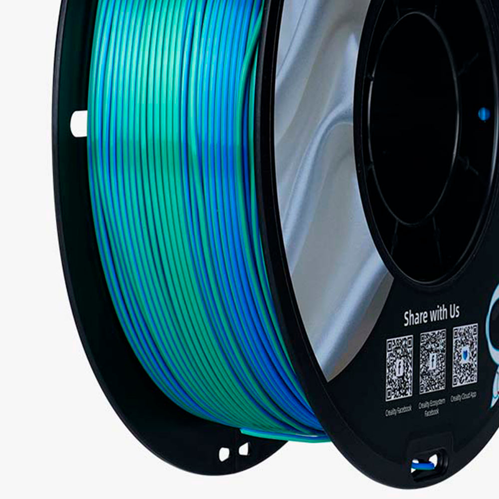 Filamento CR-Seda para Impressora 3D Creality CR-Silk 1 Kg/Rolo 1.75 mm Azul-Esverdeado Creality
