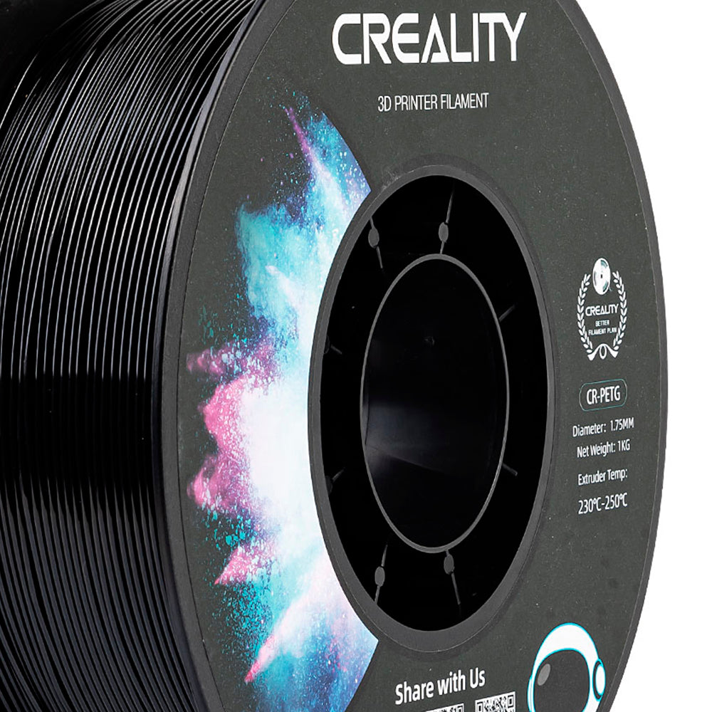 Filamento PETG para Impressora 3D Creality CR-PETG 1 Kg/Rolo 1.75 mm Preto