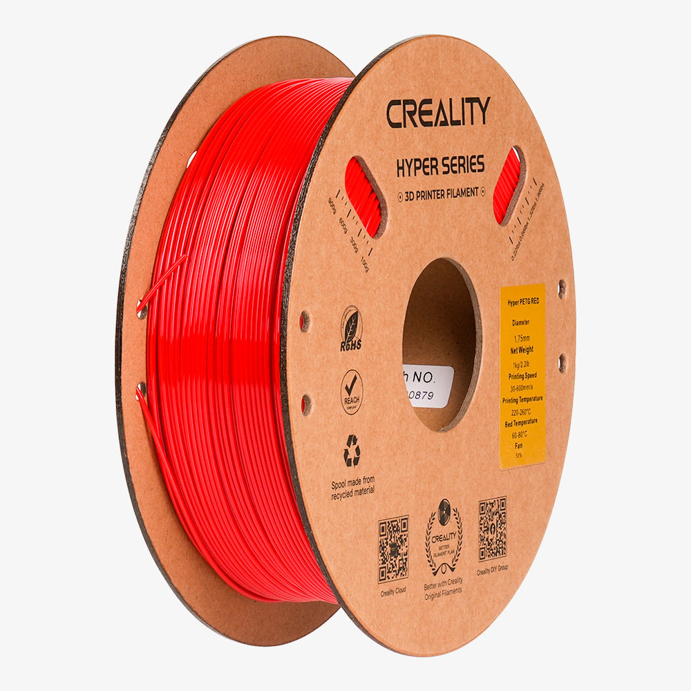 Filamento PETG para Impressora 3D Creality Hyper PETG 1 Kg/Rolo 1.75 mm Vermelho Creality