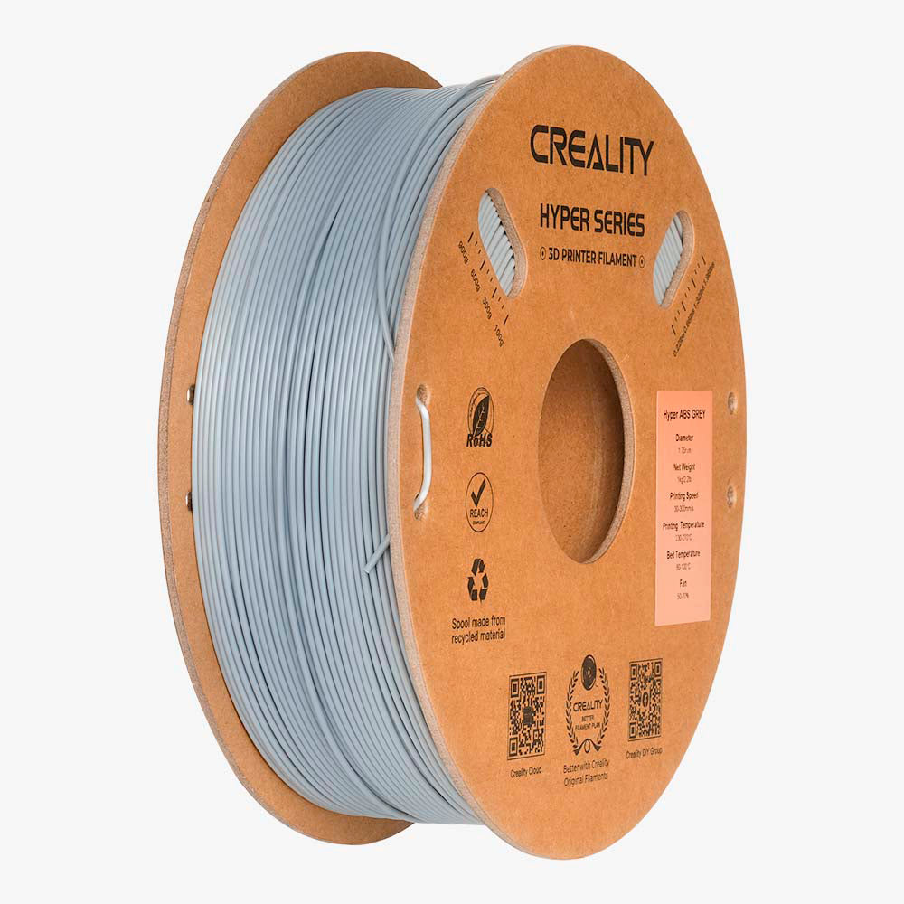 Filamento ABS para Impressora 3D Creality Hyper ABS 1 Kg/Rolo 1.75 mm Cinza Creality