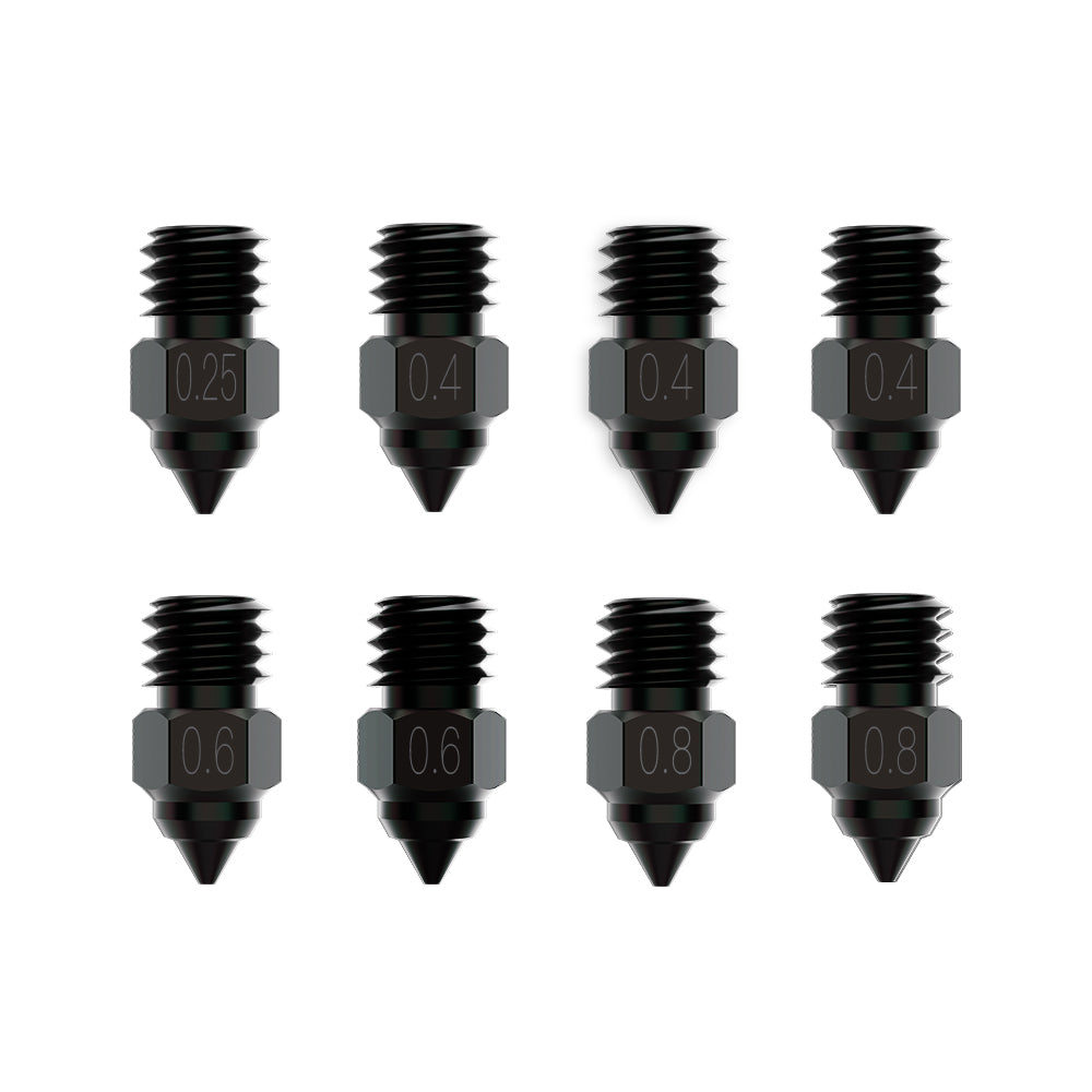 Kit 8 Bicos para Impressão 3D Creality Aço Alta Qualidade 0.25mm 0.4mm 0.6mm 0.8mm CR-10 Ender-3