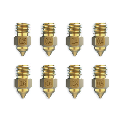 Kit 8 Bicos para Impressão 3D Creality Latão Alta Qualidade 0.25mm 0.4mm 0.6mm 0.8mm CR-10 Ender-3