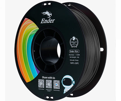 Filamento para Impressora 3D Creality Ender PLA+ 1.75mm Preto 1 Kg Creality