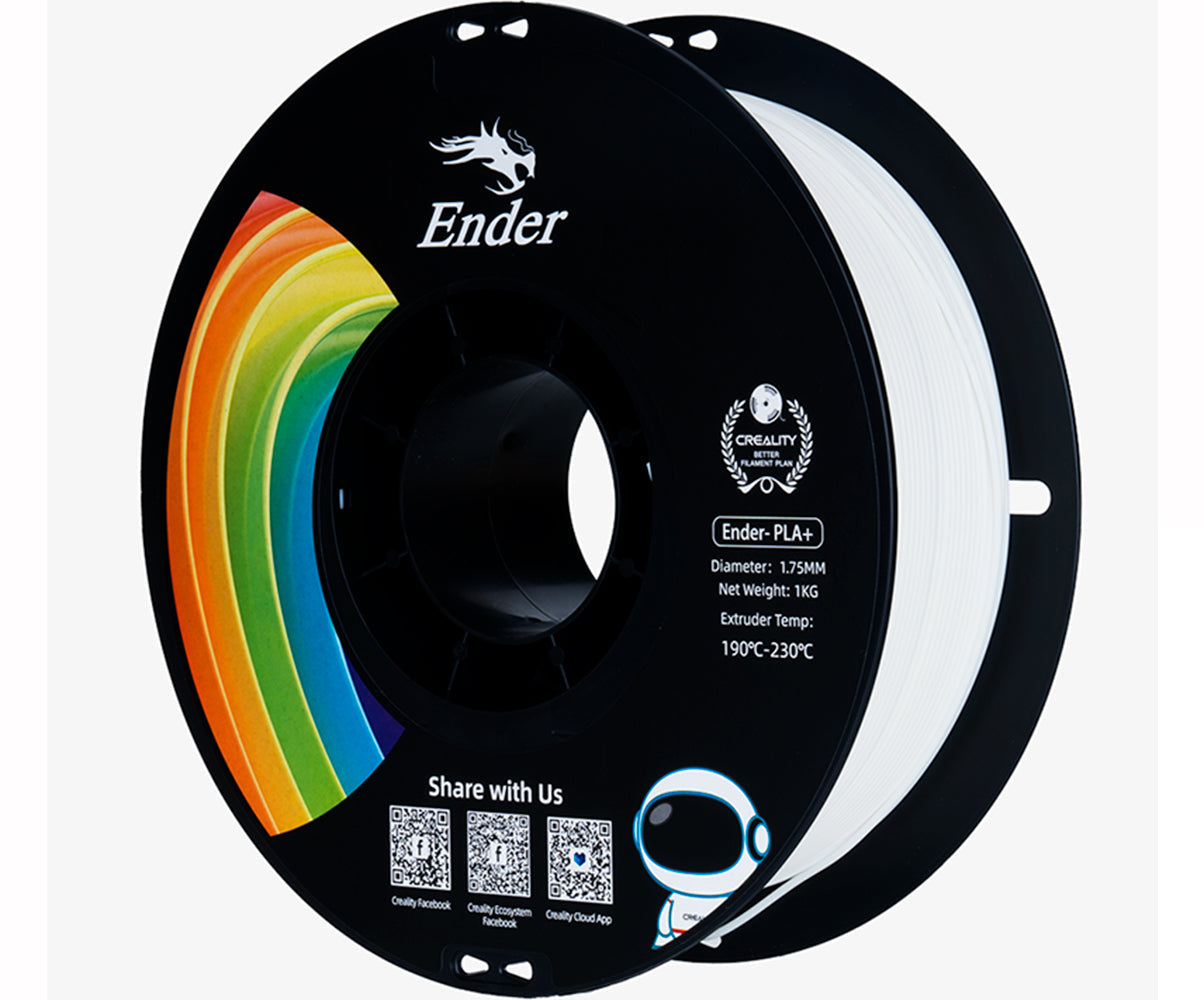 Filamento para Impressora 3D Creality Ender PLA+ 1.75mm Branco 1 Kg Creality