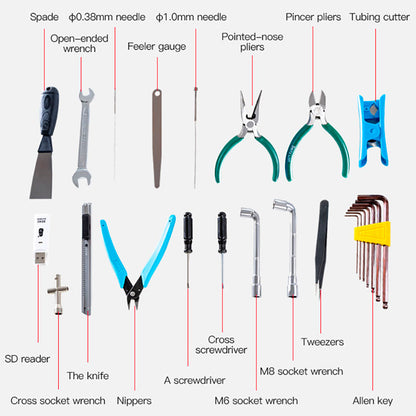 Kit de Ferramentas com Maleta 18 Peças para Impressora 3D Creality Creality