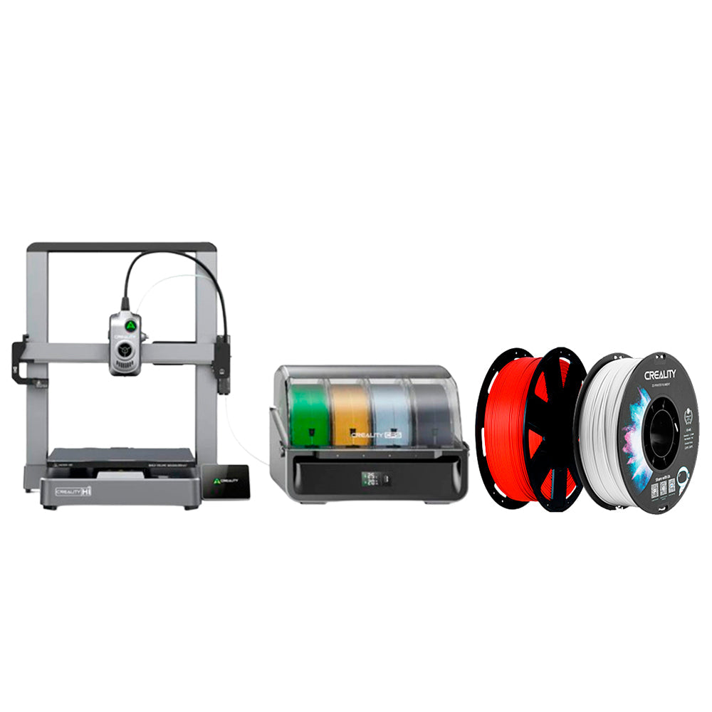 Kit Impressora 3D Creality Hi Combo e Filamento Ender PLA Vermelho e Filamento CR ABS Branco Creality