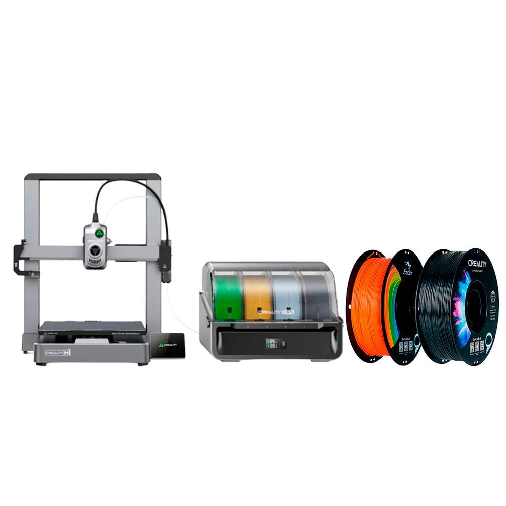 Kit Impressora 3D Creality Hi Combo e Filamento Ender PLA Laranja e Filamento CR ABS Preto Creality