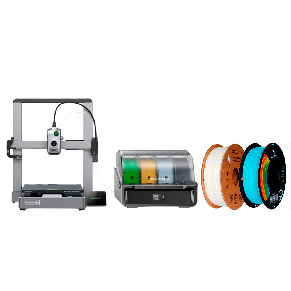 Kit Impressora 3D Creality Hi Combo e Filamento Ender PLA Azul e Filamento Hyper ABS Branco Creality