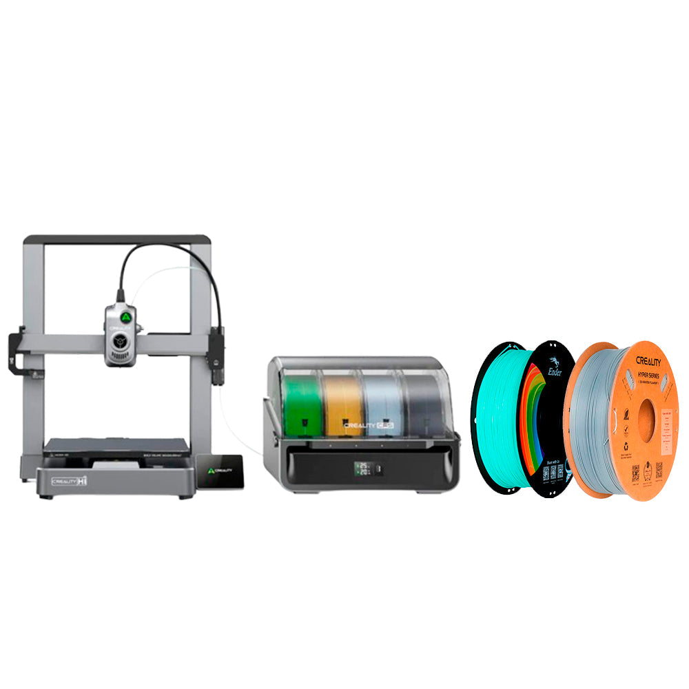 Kit Impressora 3D Creality Hi Combo e Filamento Ender PLA Verde Jade e Filamento Hyper ABS Cinza Creality