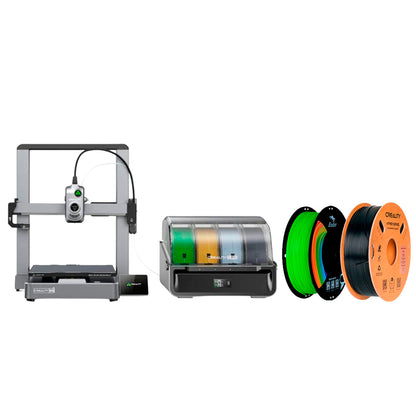 Kit Impressora 3D Creality Hi Combo e Filamento PLA Ender Verde Maçã e Filamento Hyper ABS Preto Creality