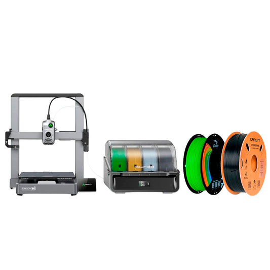 Kit Impressora 3D Creality Hi Combo e Filamento PLA Ender Verde Maçã e Filamento Hyper ABS Preto Creality