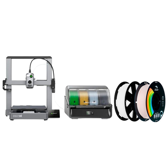 Kit Impressora 3D Creality Hi Combo e Filamentos Ender PLA Bege e Branco Creality