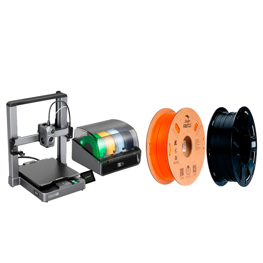 Kit Impressora 3D Creality Hi Combo e Filamento Ender Fast PLA Laranja e Filamento Ender PLA Preto Creality