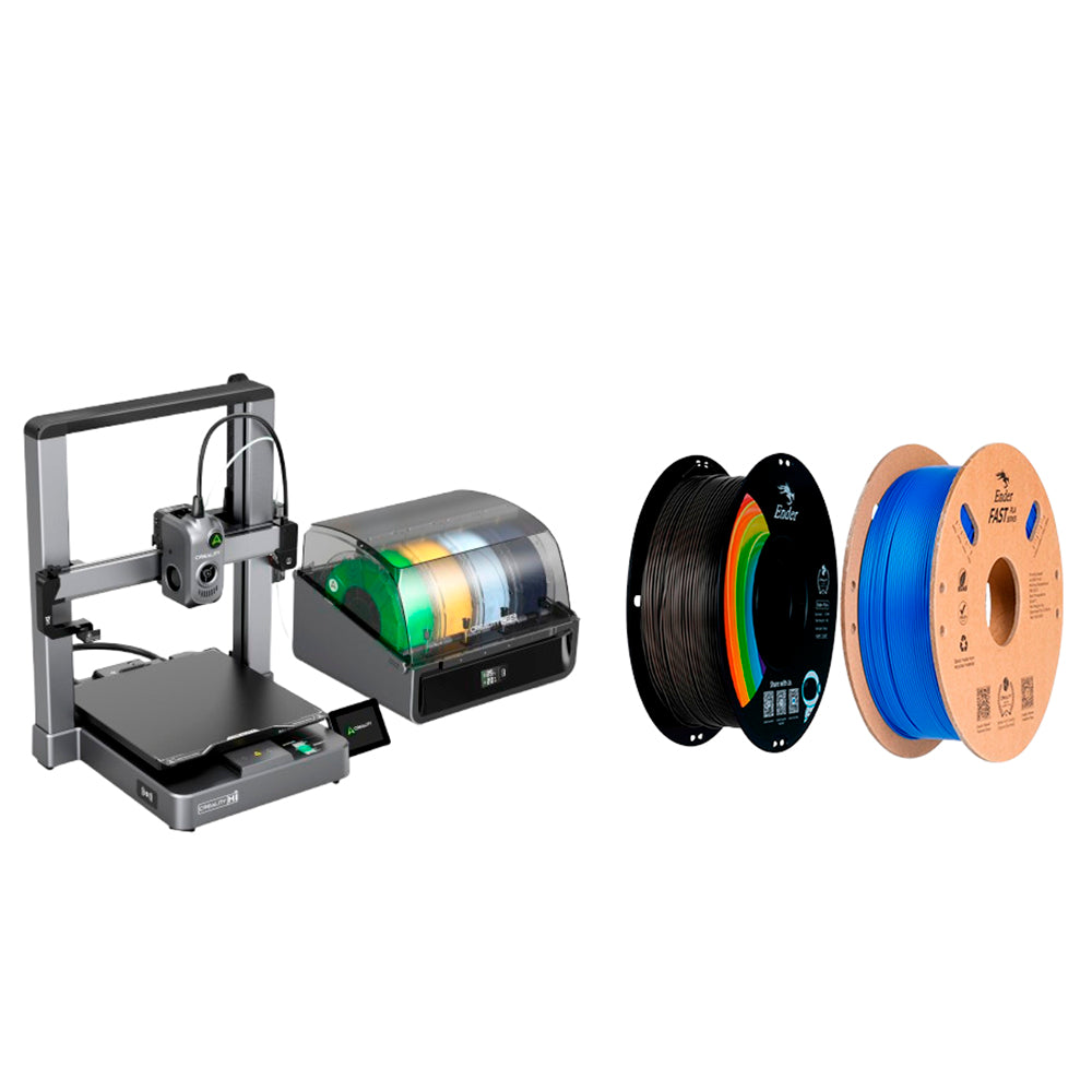 Kit Impressora 3D Creality Hi Combo e Filamento Ender Fast PLA Azul e Filamento Ender PLA Preto Creality