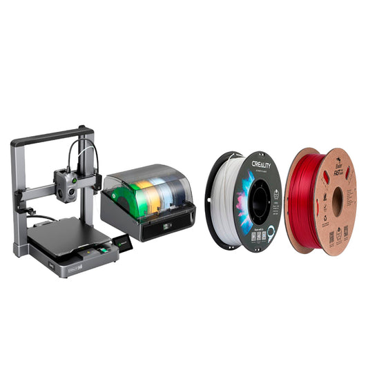 Kit Impressora 3D Creality Hi Combo e Filamento Ender Fast PLA Fogo Vermelho e Filamento PETG Branco Creality