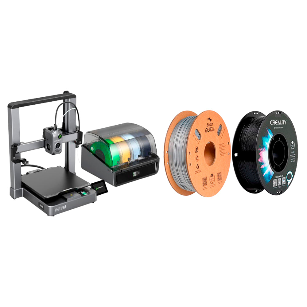 Kit Impressora 3D Creality Hi Combo e Filamento Ender Fast PLA Prata e Filamento CR PETG Preto Creality